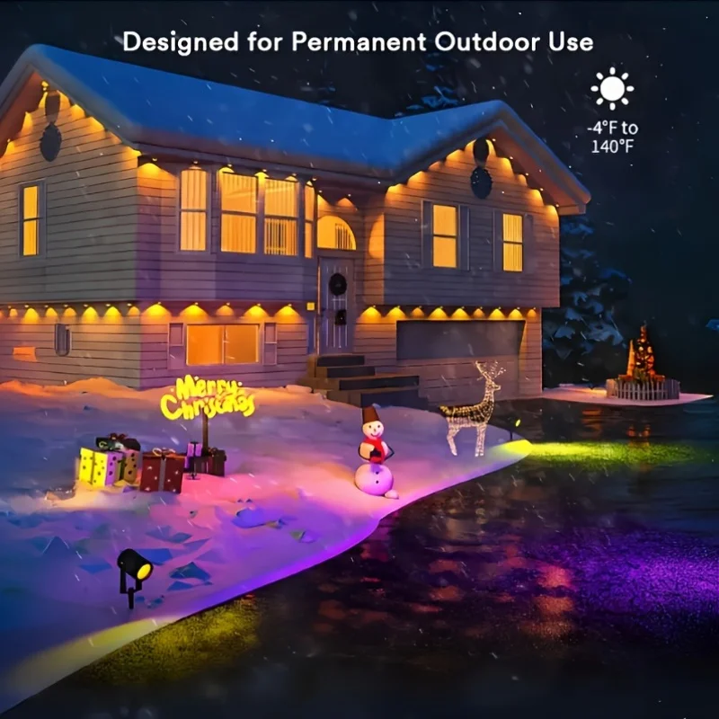 45M 90LED aleros permanentes luz LED RGBIC inteligente para exteriores para el hogar con control remoto aleros de casa completa luz fiesta Navidad vacaciones Deco