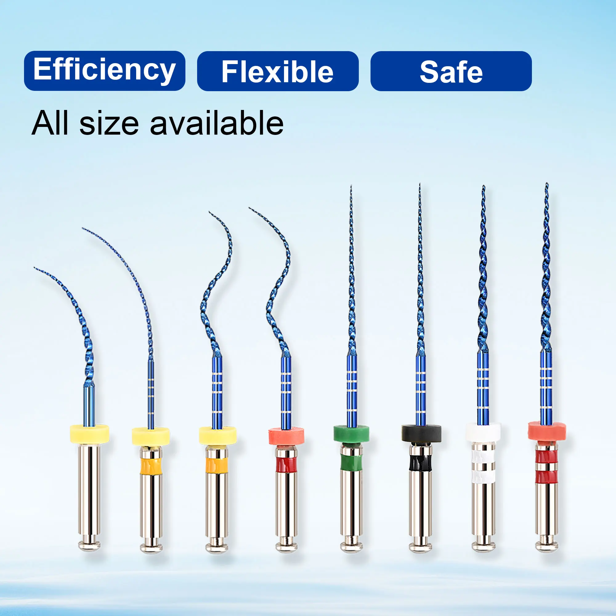 6Pcs/box G3 Blue Endo Files 31mm 02/04/06/08 Taper Niti Rotary Files Heat Activated Dental Root Canal Files Treatment Instrument