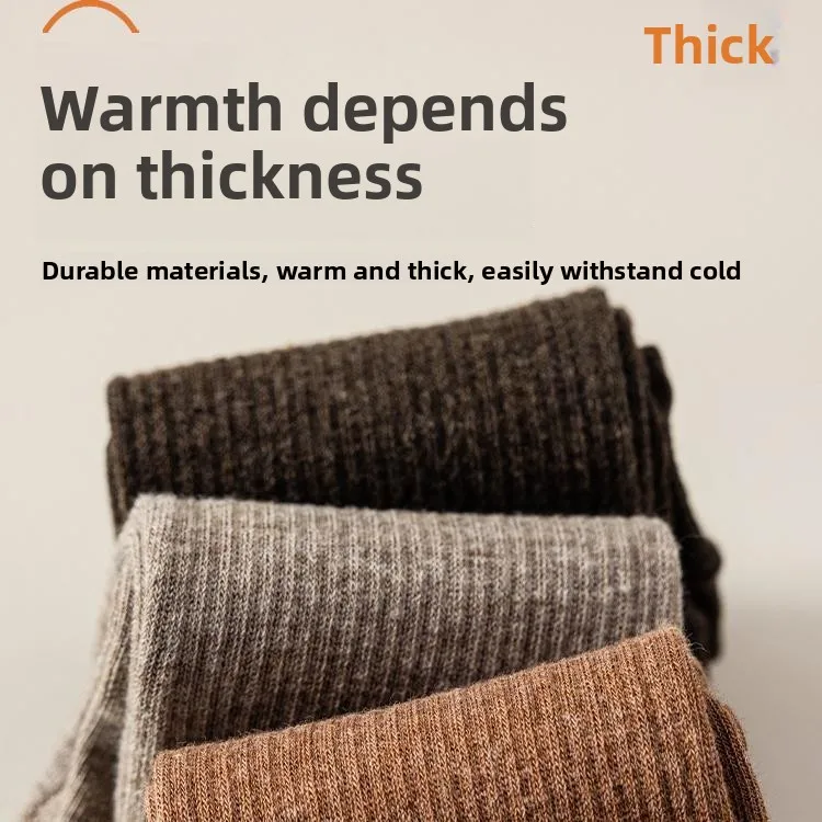 Thickened Cotton Sweat Absorbent Mid-Calf Women's Socks Five-Finger Separation Comfortable Sweet Style for Autumn Winter