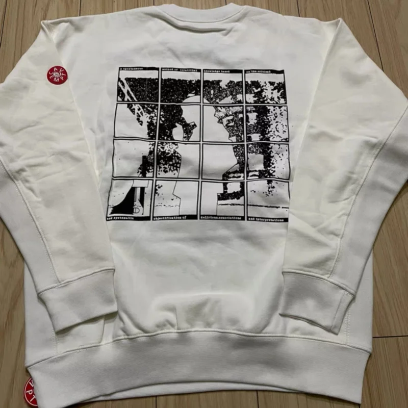 Harajuku CAVEMPT Sweatshirts CE Splicing High-quality Embroidery Female Profile Palm Silhouette Men Women Pullover Streetwear image 3