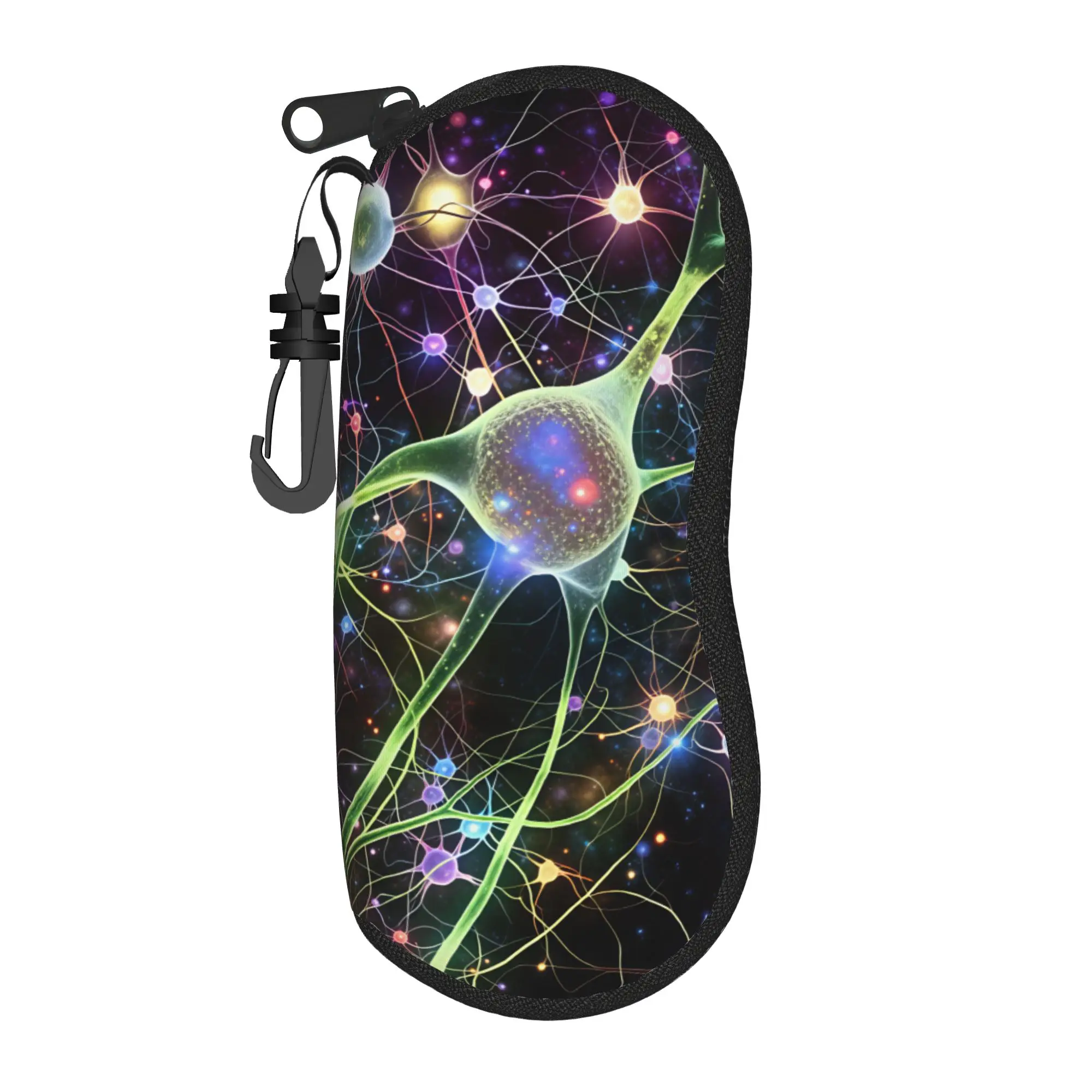 Neuro Brain Time! Let's Have Some Synapse Fun  Glasses Case Men Women  Sunglasses Pouch Retro Portable Eyewear Bag Daily