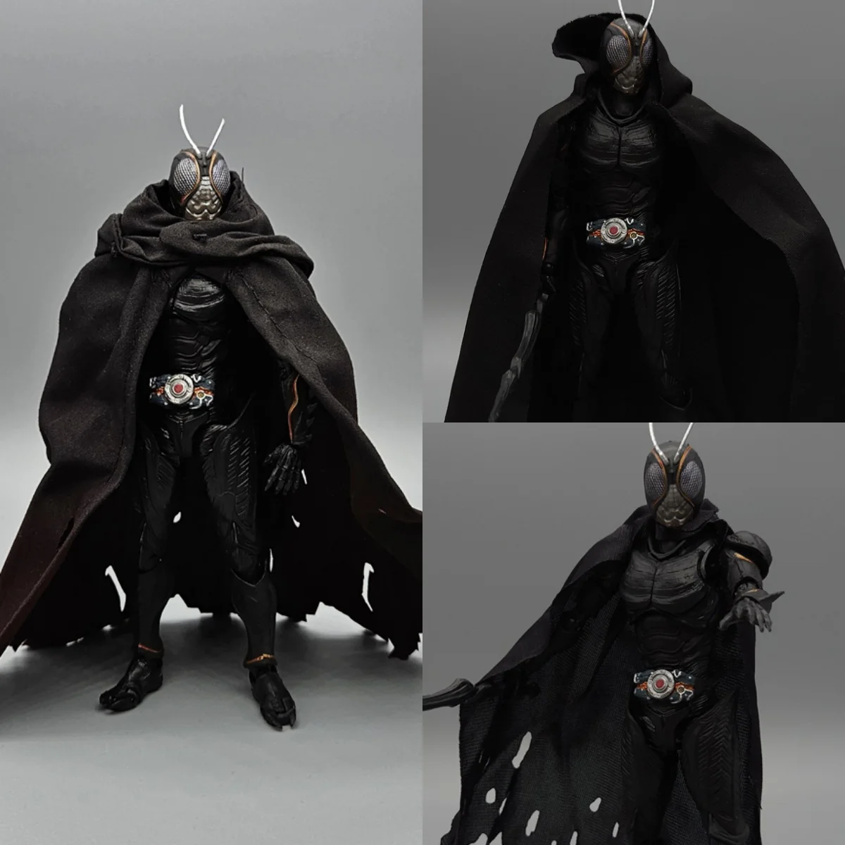 

SHF Kamen Rider 1/12 Scale Male Soldier Battle-Damaged Cape Universal Versatile Black Cloak For 6in Action Figure Model Toys