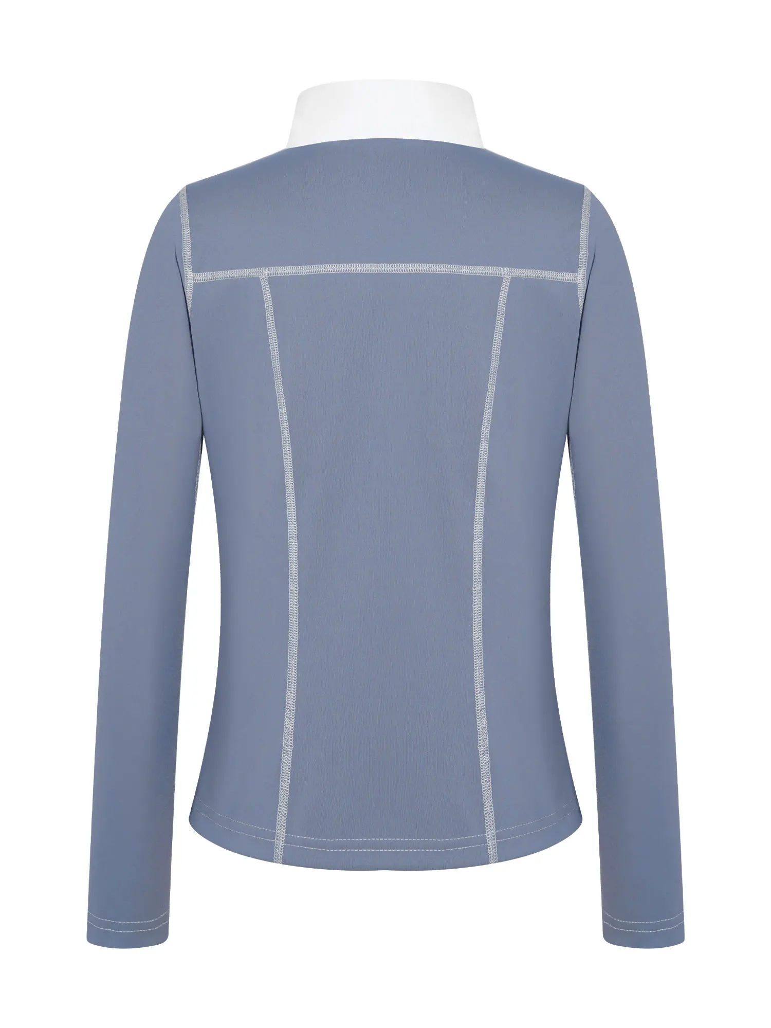 Kids Girls Long Sleeve Equestrian Show Shirt Contrasting Stand Collar Horse Riding T-shirt Quick-dry Athletic Sweatshirt