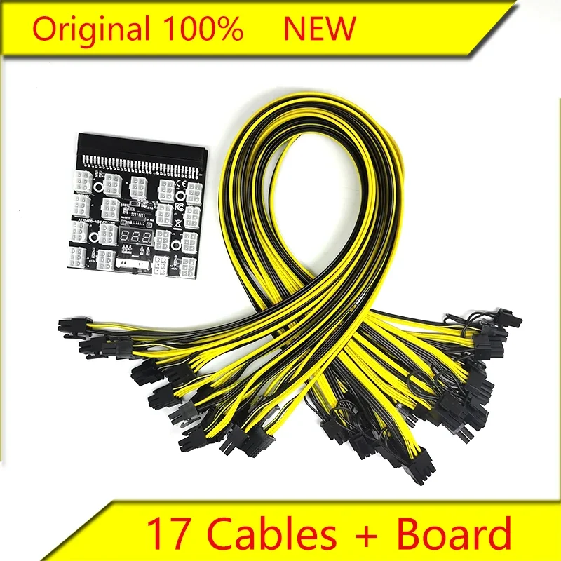 Breakout Board 12pin 17 Pin Power Supply Cables 50cm 6pin To 8pin (6+2) PCI-E Power Cable for Mining CPU Power Supply Board