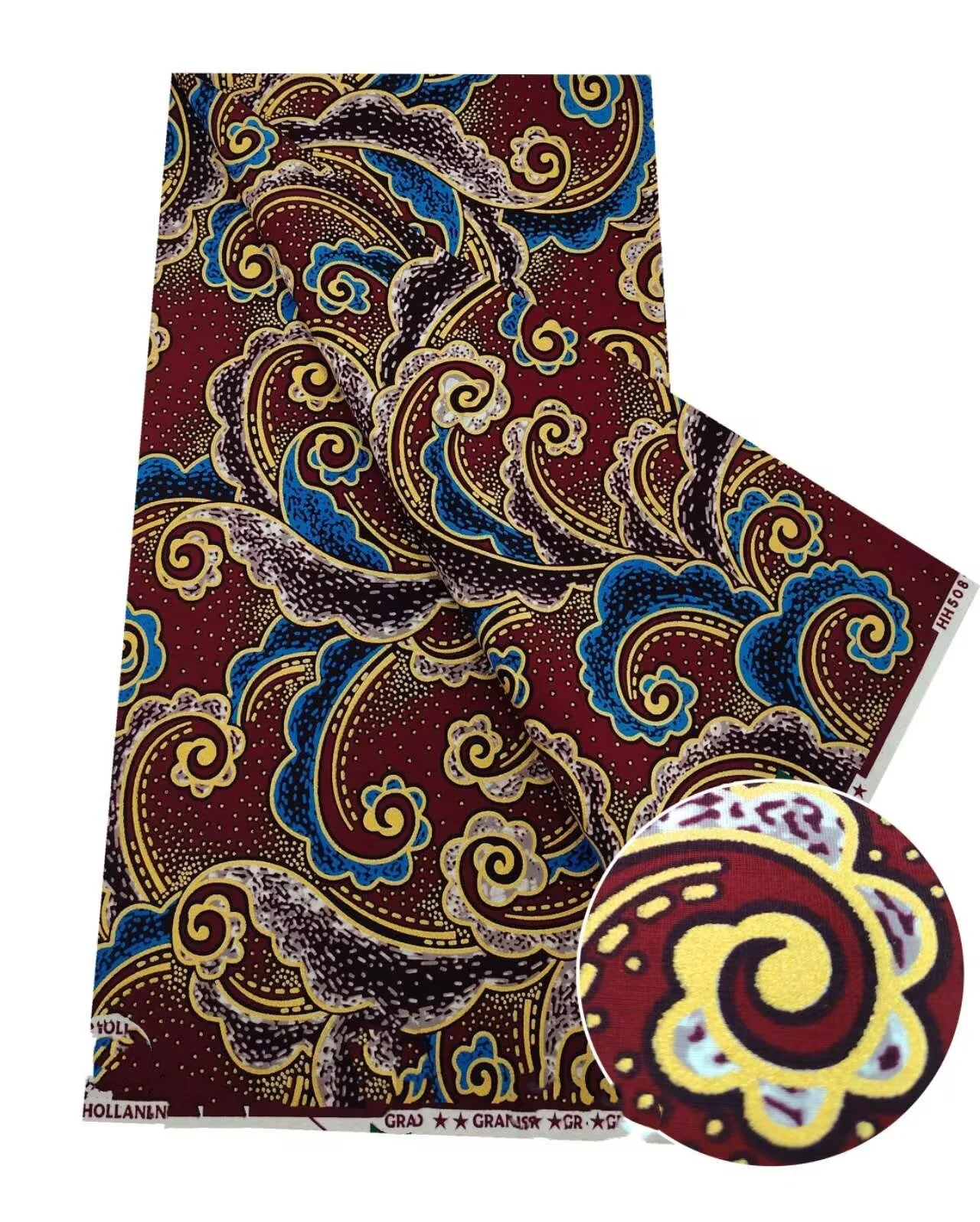 2025 New desigh African Fabrics Nigeria golden Wax Print High Quality African Wax with Golden Fabrics For Patchwor HS5