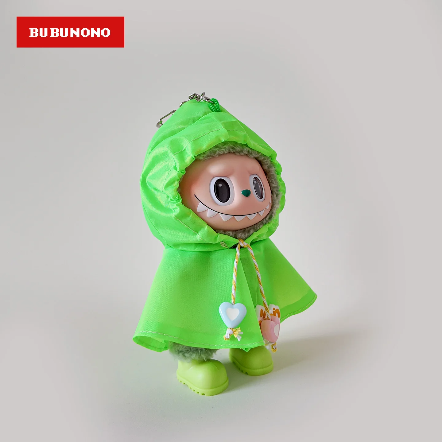 "Impermeável!" Labubu 1.0 2.0 3.0 Gen Figura de pelúcia de vinil Conjunto de roupas de chuva Casaco e botas à prova d'água Roupa de boneca fofa