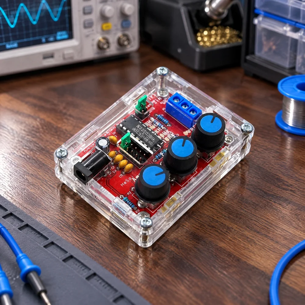 XR2206 Function Generator Kit, DIY Sine Square Triangle Wave Signal Module, 1Hz-1MHz Adjustable Amplitude 0-3V, 9-12V DC For Ele