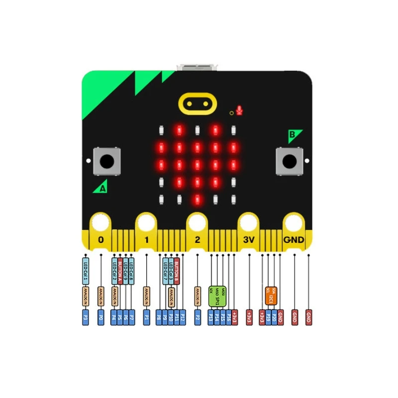 Imagem -03 - Bbc Microbit Development Board Micro: Bit v2 Programa Educacional Atualizado Kit de Aprendizagem para a Escola Projeto Faça Você Mesmo Nova Chegada