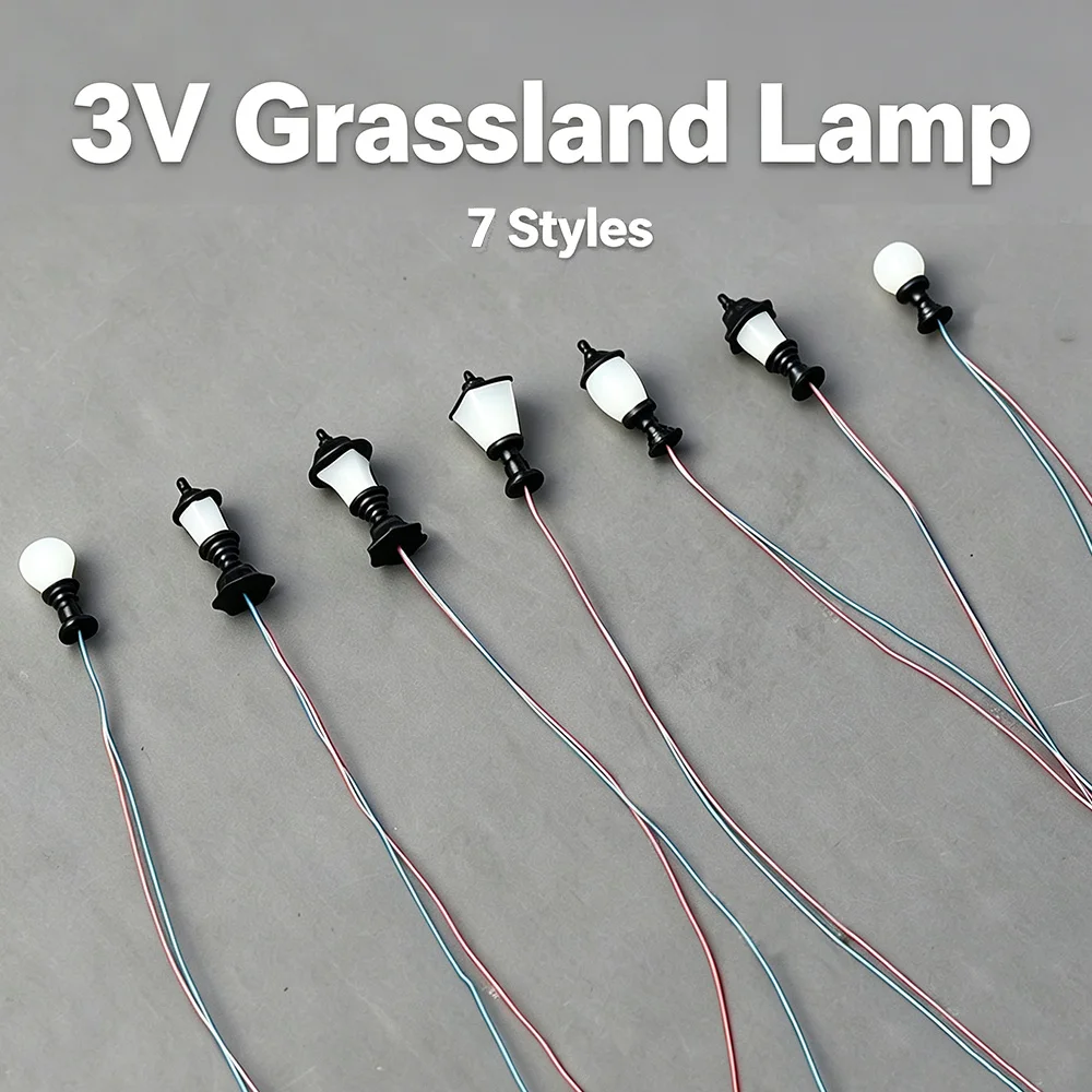 6Pcs Mini 1:100 Grassland Lamp Model Kits 3V Garden Lawn Light DIY Building Sand Table Dollhouse Micro Scene Lighting Materials