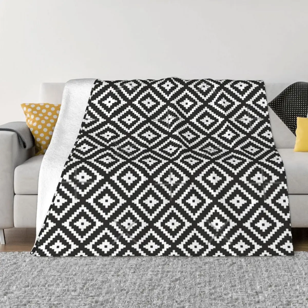 

Aztec - White On Black Quilt Blankets Winter Blankets Blankets And Throws Throw Blanket