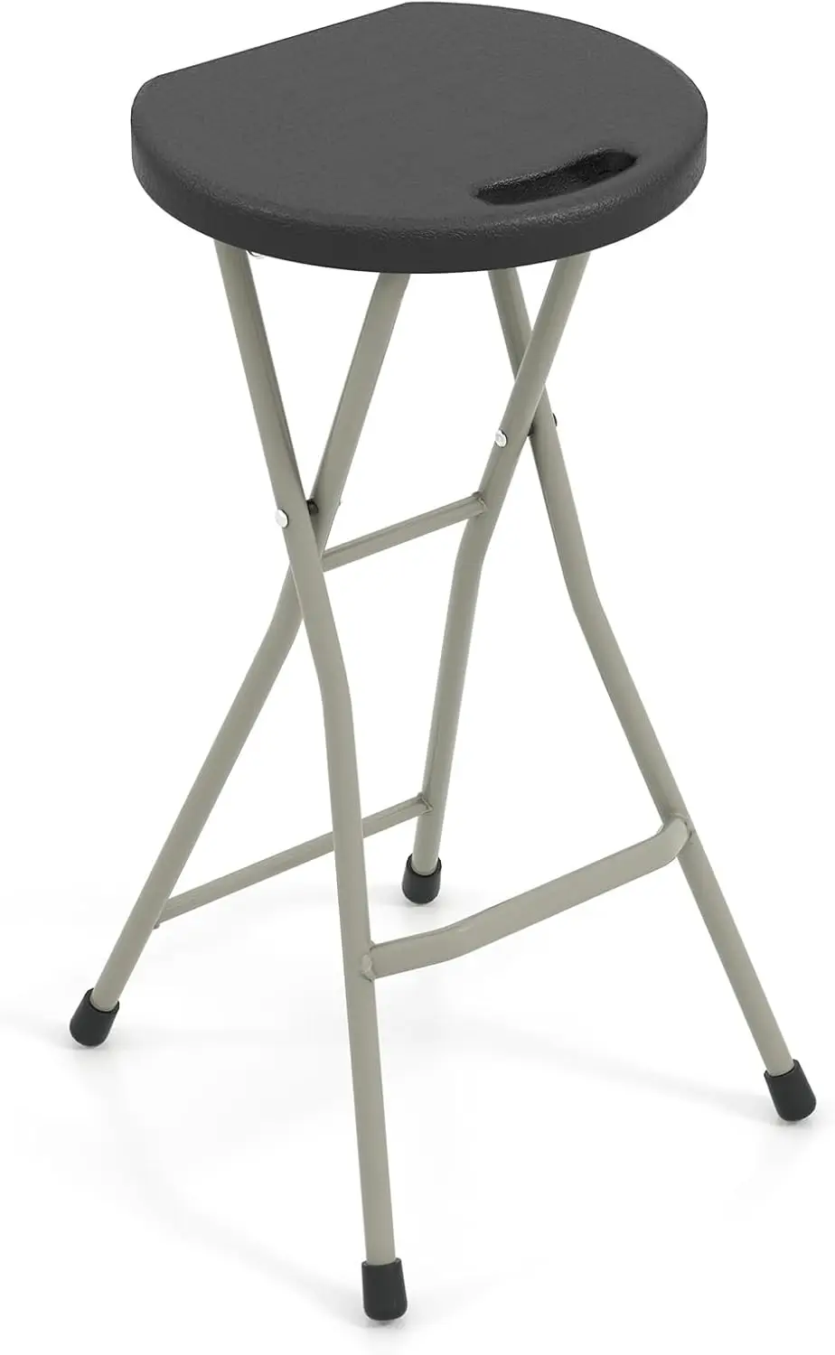 

Folding Stool, 28In Portable Collapsible Bar Stool With Handle & Steel Frame, 330Lbs Sturdy Foldable Lightweight Metal Chair