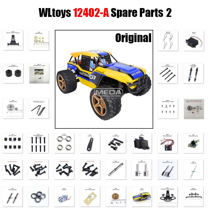 

WLtoys 1/12 12402-A RC Original Spare Parts Screw Nut Tie Rod Server Arm Axle Cup Motor Seat Gear Shock Absorbers Parts 2