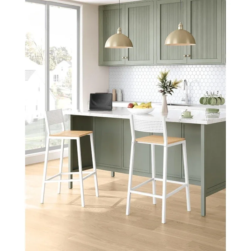 

Bar Stool Set of 2, Bar Chairs for Kitchen, Dining Room, Industrial