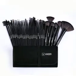 32 stücke schwarze Make-up Pinsel natürliches Haar profession elle Foundation Puder Lidschatten erröten Make-up Pinsel Set mit Fall