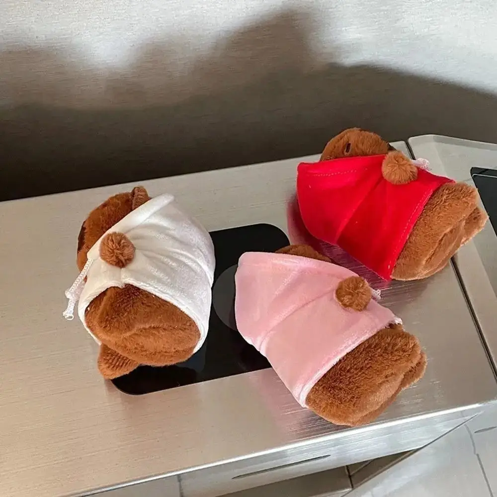 ของขวัญ Fluffty Capybara พวงกุญแจ Hoodie Plush Capybara จี้น่ารักตุ๊กตา Capybara นุ่ม
