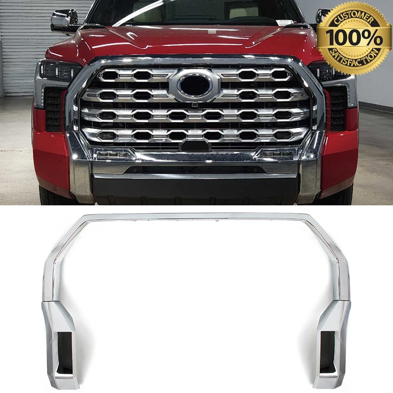 

Front Grille Surround Trim Cover Replace For 2022 2023 2024 Toyota Tundra Platinum Style Front Bumper Grille Trim Molding Chrome