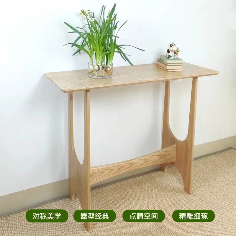 Bar table Household long table against the wall Antique solid wood