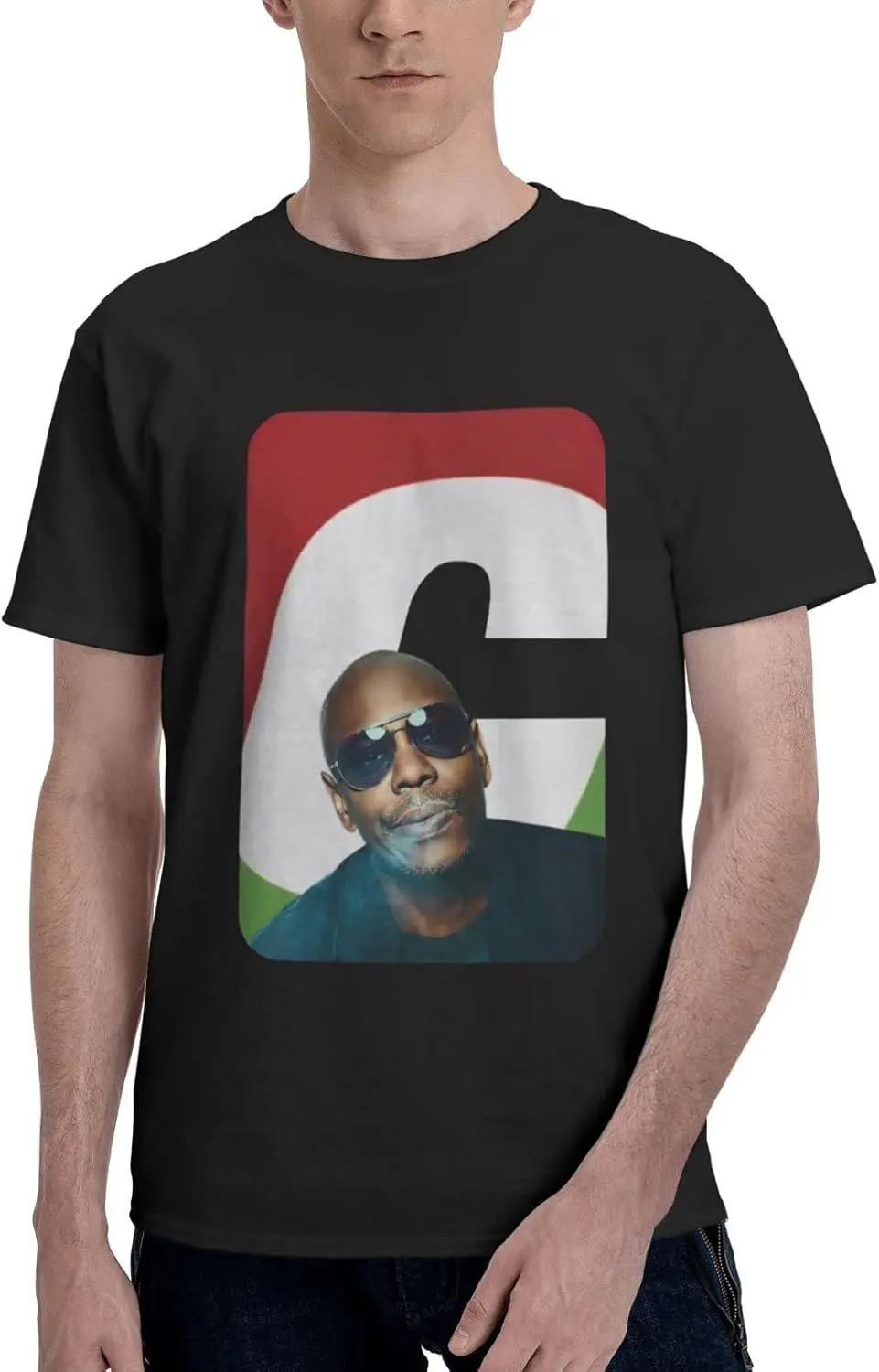 Dave Comedian Chappelle Men's T Shirt Cotton Graphic Short Sleeve Tees Shirt Black Large