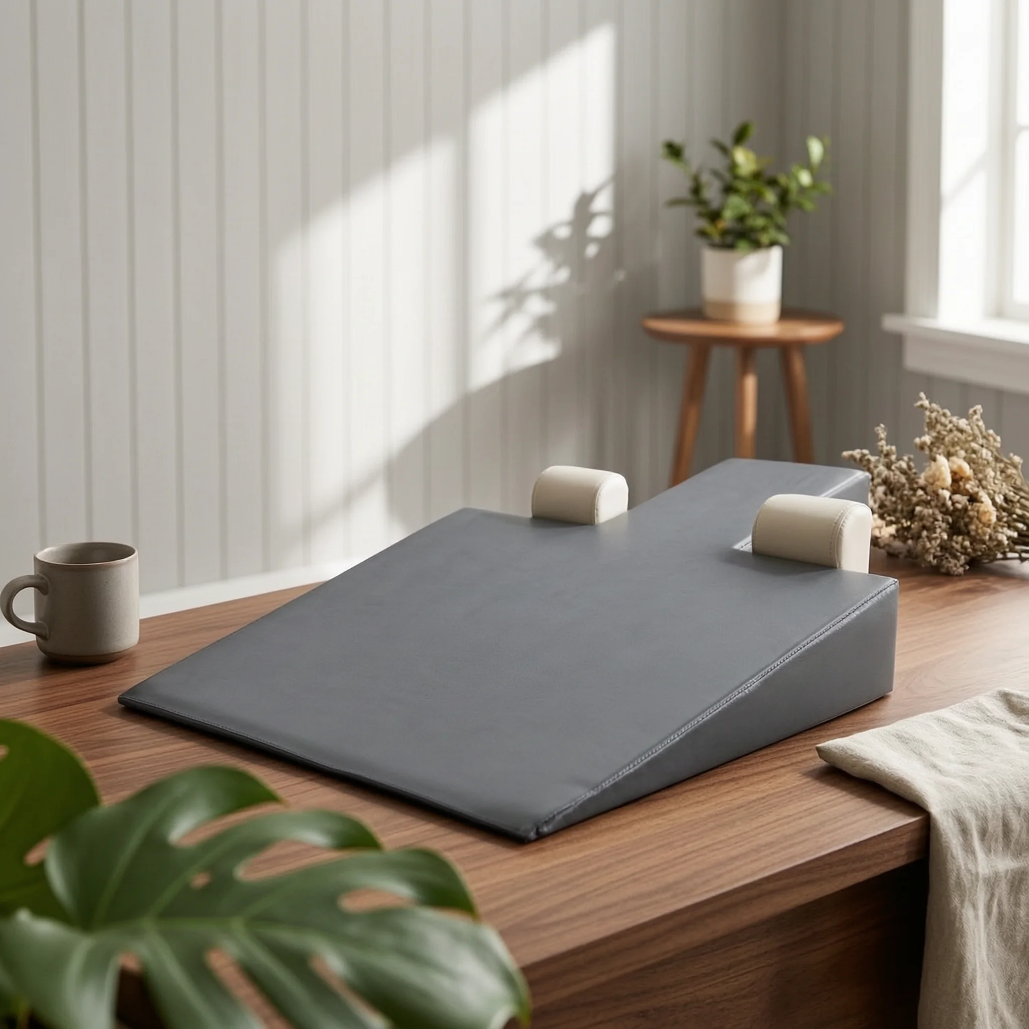 Firm Low Profile Contoured Support Cushion Padded Support Mat Wedge Positioning Cushion for Balanced Floor Based Workouts