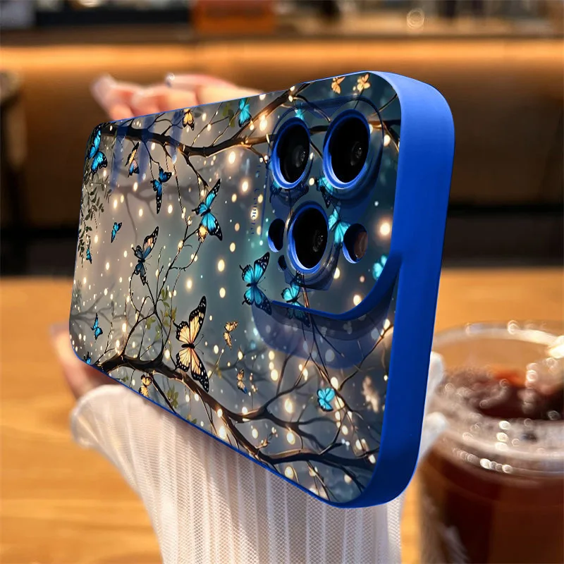 Phone Case For Xiaomi Mi 11 Lite 5G 15 14T 14 13T 13 12T 12 Poco X7 M6 X6 X5 X3 F5 F6 Pro 4G Glow In The Dark Butterfly Cover