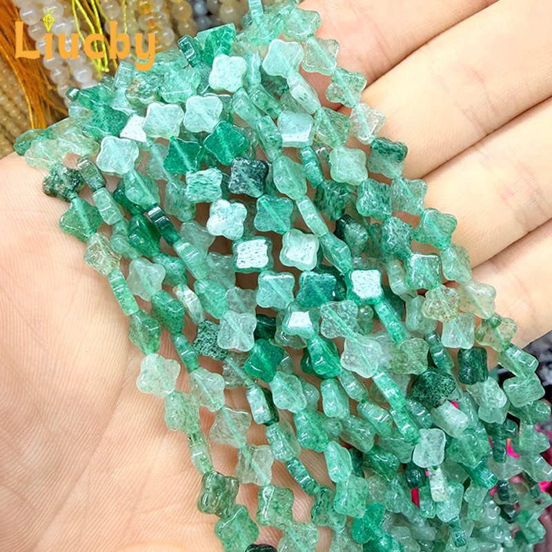 Grüne Erdbeer-Herzperlen, Naturperlen für Schmuckherstellung, DIY-Halbkette, Zubehör für Armband und Halskette, 15 Fuß, Großhandel, 4*6MM – Detail 5