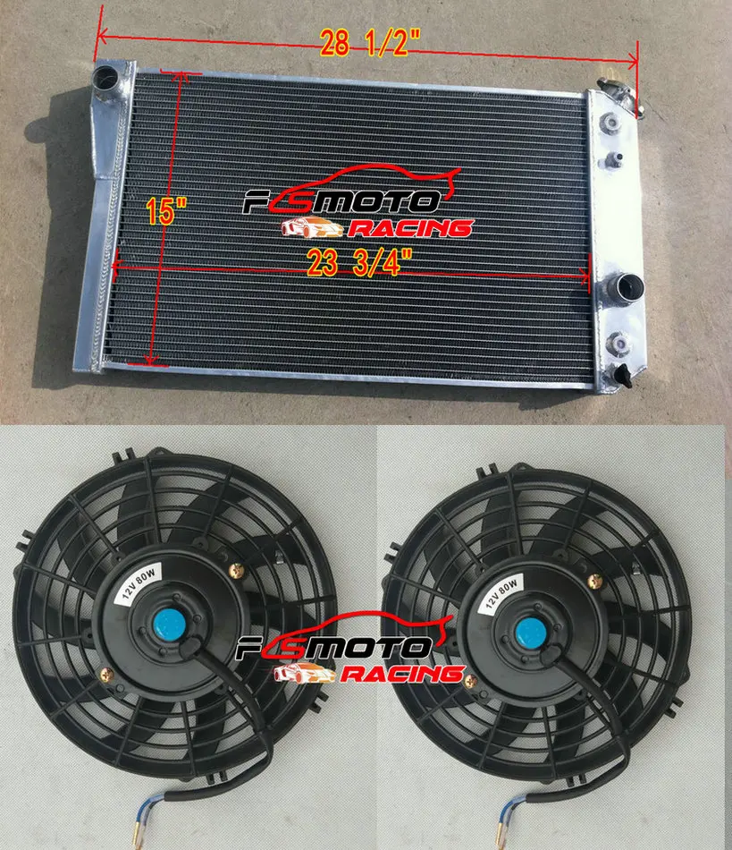 3Row Aluminum Radiator + Fans For Chevy S10/BLAZER/Corvette V8 Conversion ZR-1 1982-2002 2001 2000 1999 1998 1997 1996 1995 1994