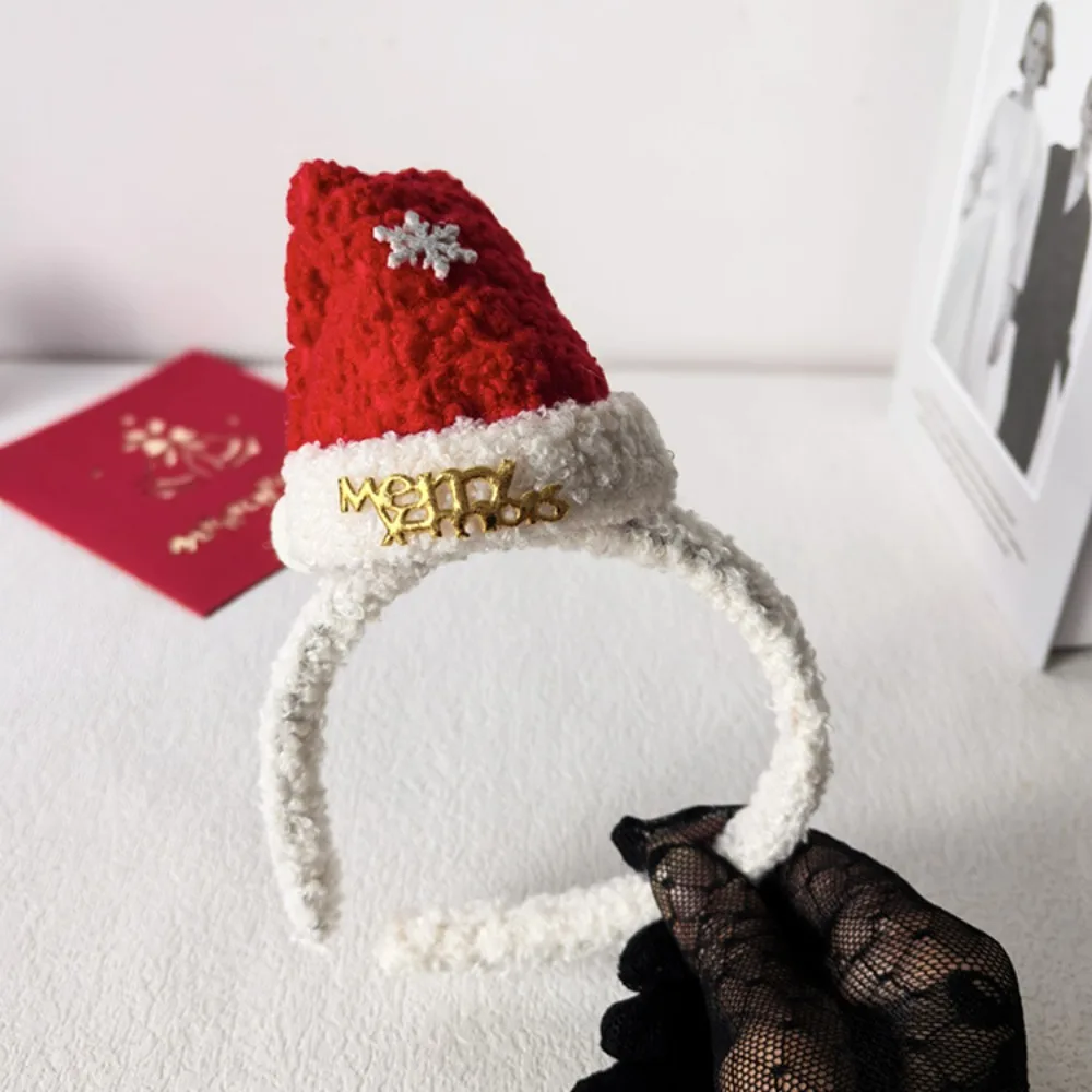 

Merry Christmas Decor Christmas Hat Headband Sequin Red Bowknot Hair Hoop Korean Hair Accessories Star