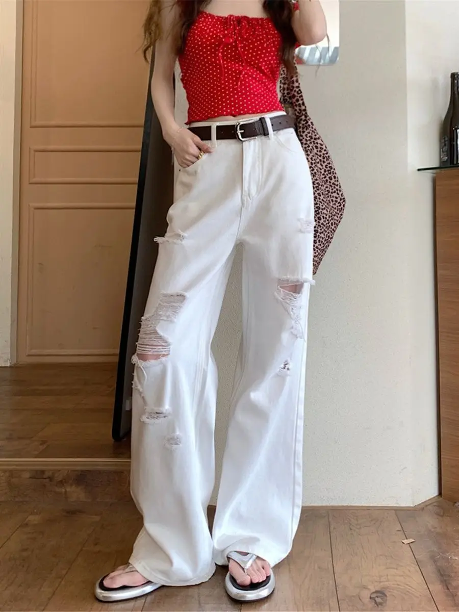 

Джинсы для девочек, женские джинсы с эластичной резинкой на талии, свободный крой, удобная повседневная одежда, практичные, уютные, мягкие, длинные, палаццо, универсальные