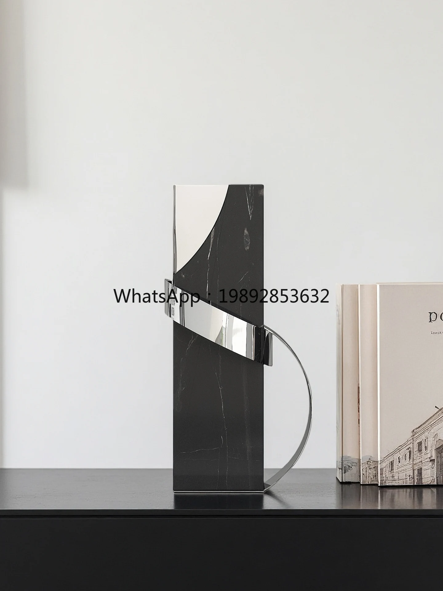 YFY زخرفة فنية من الرخام ديكور راقي خزانة كتب النبيذ المنزلية الحديثة #3