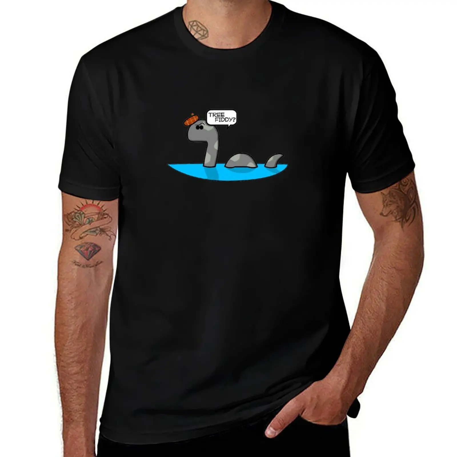 Tree Fiddy Loch Ness Monsta T-Shirt Plus Size Gym Sports T-Shirt