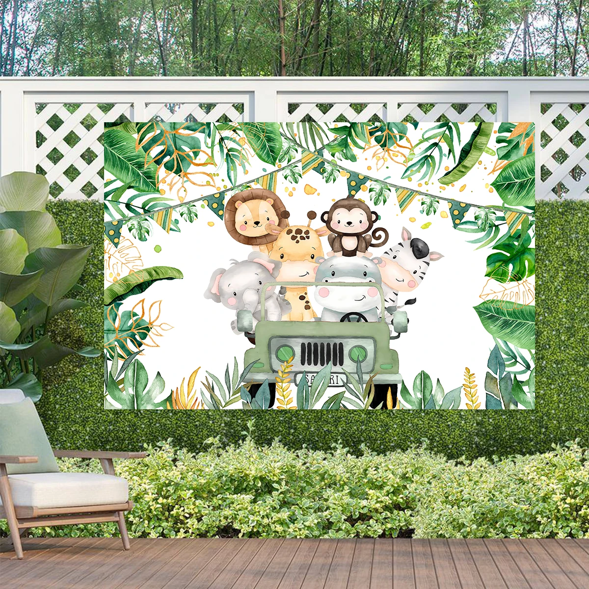 Jungle Animals Backdrop Jungle Party Decoation Wild One Safari Birthday Decorations Baby Shower Boy Gril 1st Birthday Background