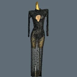 Obsidian Black Crystal Beading Prom Dress for Black Girls Long Ladies Dresses Special Occasions Sexy Party Gowns Cuican