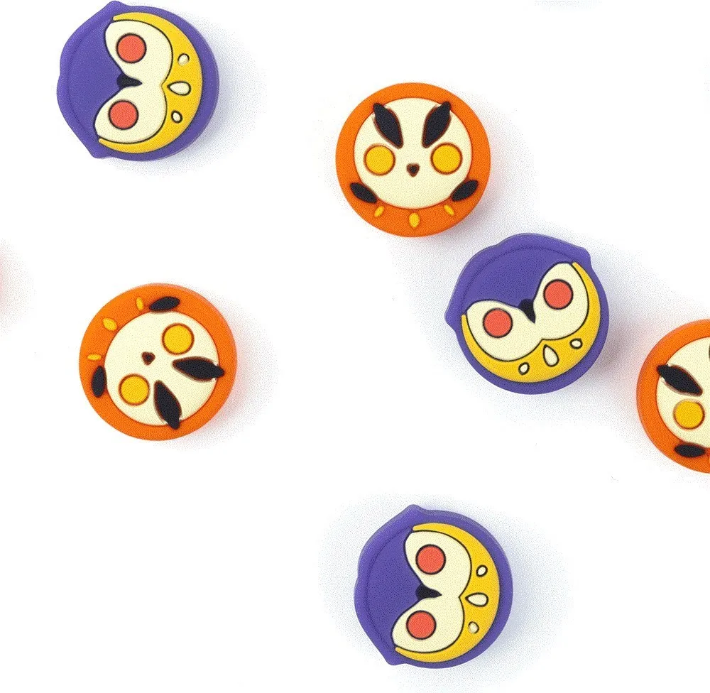 Geekshare 올빼미 튤립 잉어 엄지 그립 캡, 닌텐도 스위치 및 라이트 Oled용, 실리콘 조이스틱 캡, 동물 게임 액세서리, 4 개