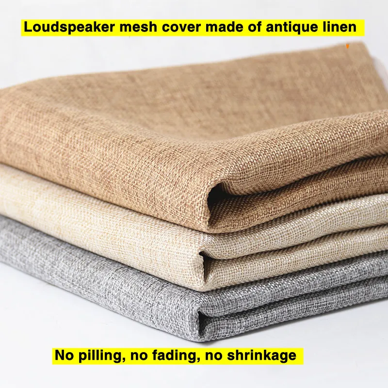 GHXAMP 1.45Meter*0.5Meter For Guitar Speaker Mesh Cover Double layer Antique Linen Cloth Translucent Sound Backdrop Beige light