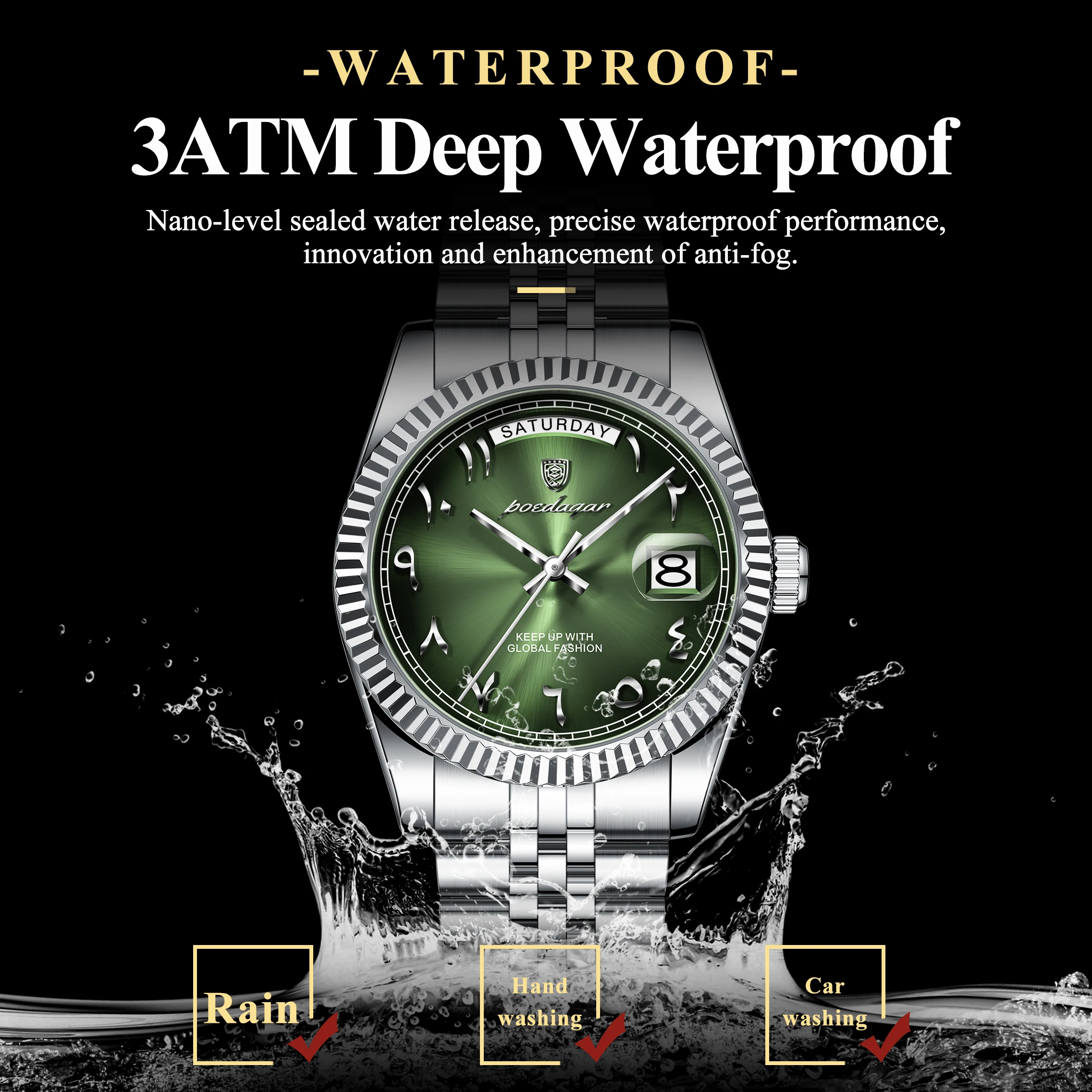 POEDAGAR トップトレンド メンズ腕時計 ステンレスス - Luxury Watch Hublot のレビューと価格
