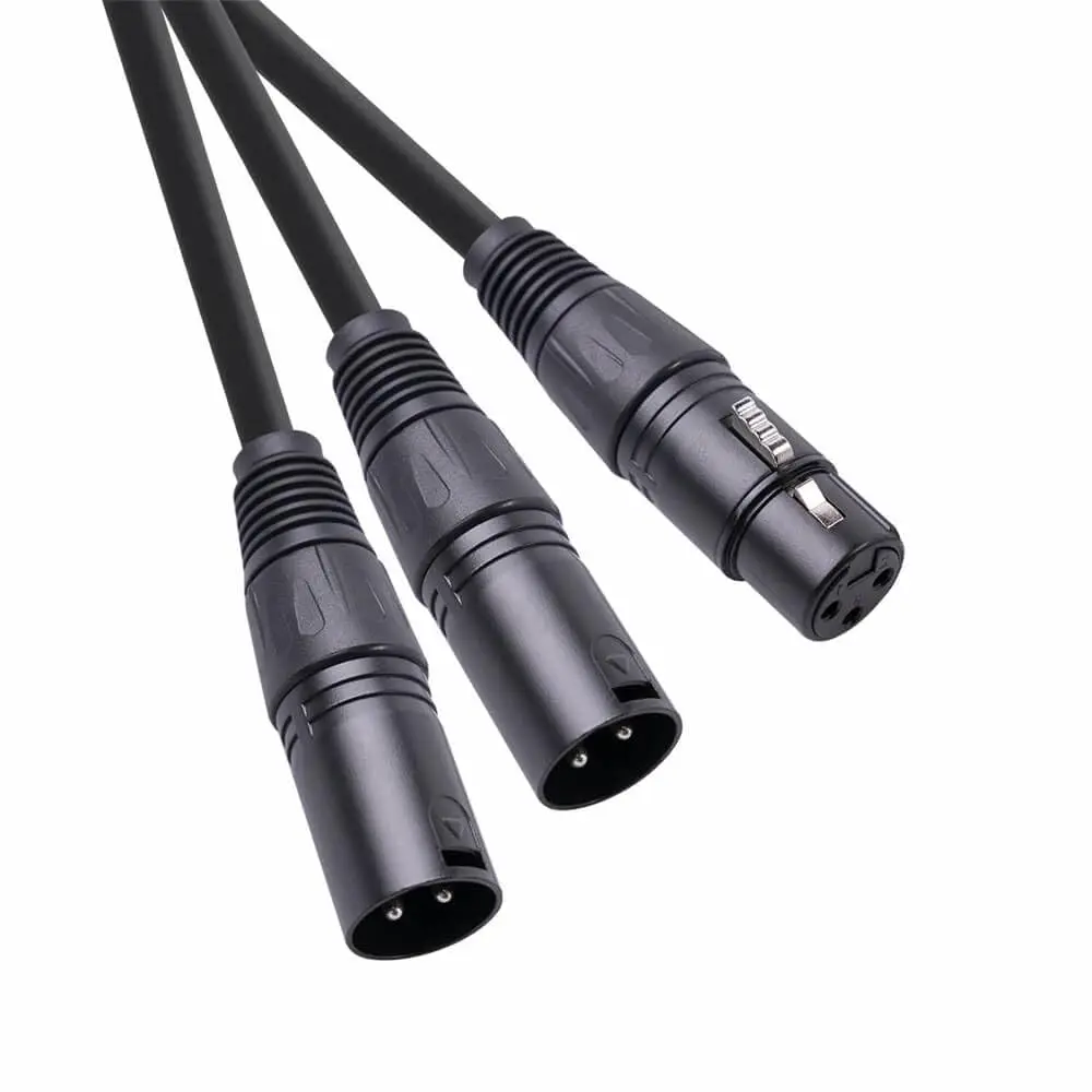 0.5 M Balanced Three-Core XLR Female to Dual XLR Male Mixer Microphone Cable