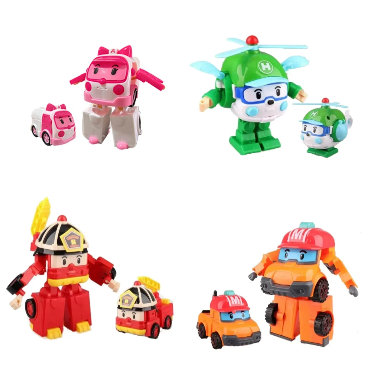 Cute Cartoon Anime Polis Robocar Robot Transformation Hand Deformation Car Model Anime Action Figure Cartoon Toy Gift