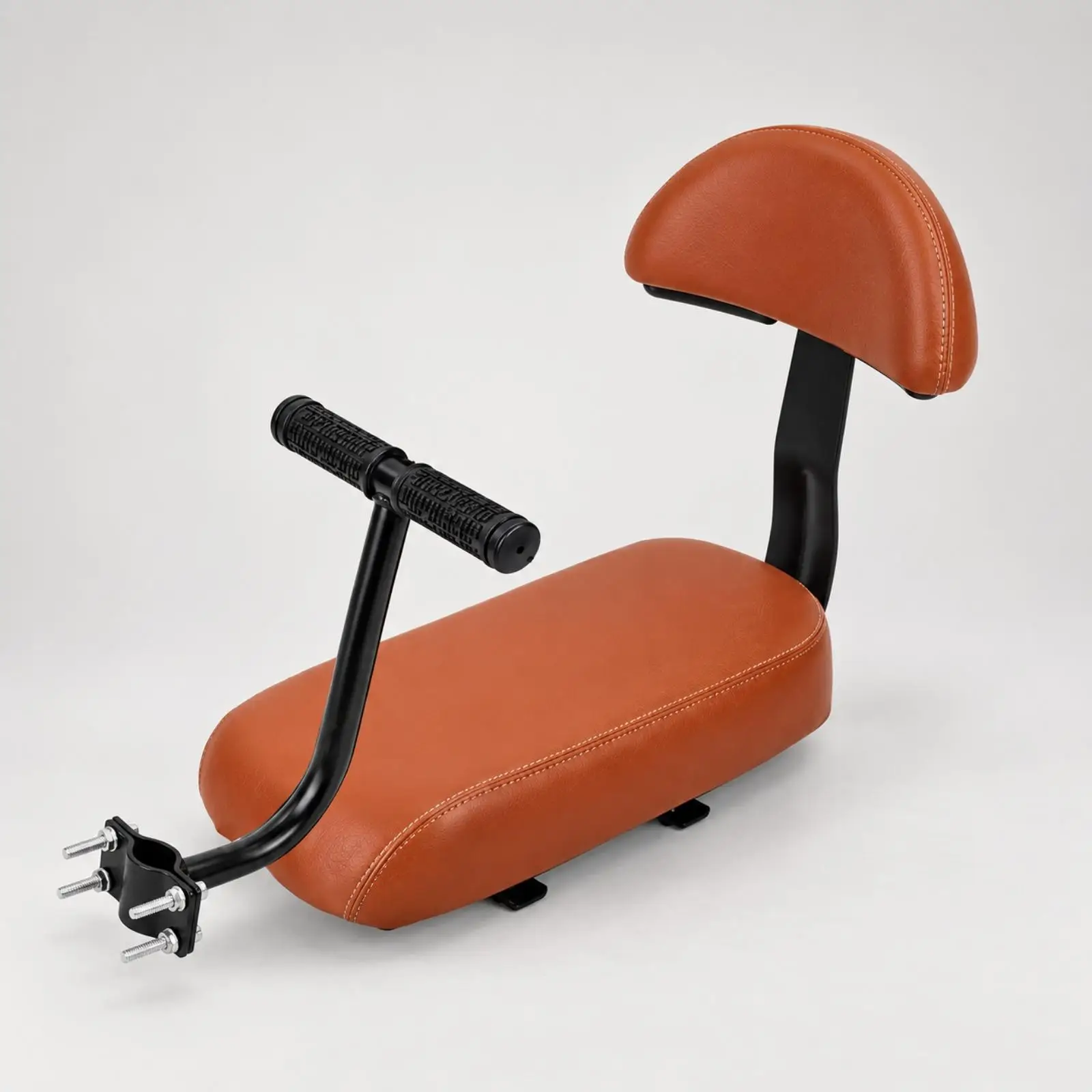 Supportive Bicycle for seat Cushion Brown PU Leather Rear Pad Easy Mount for Casual Weekend Cycling