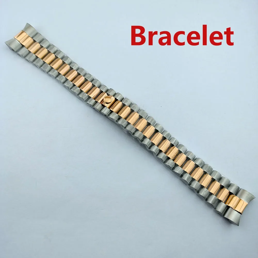 Stainless Steel Watchbands Bracelet 20mm for Datejust Presidential Bracelet Women Men Silver Solid Metal Watch Strap Accessories