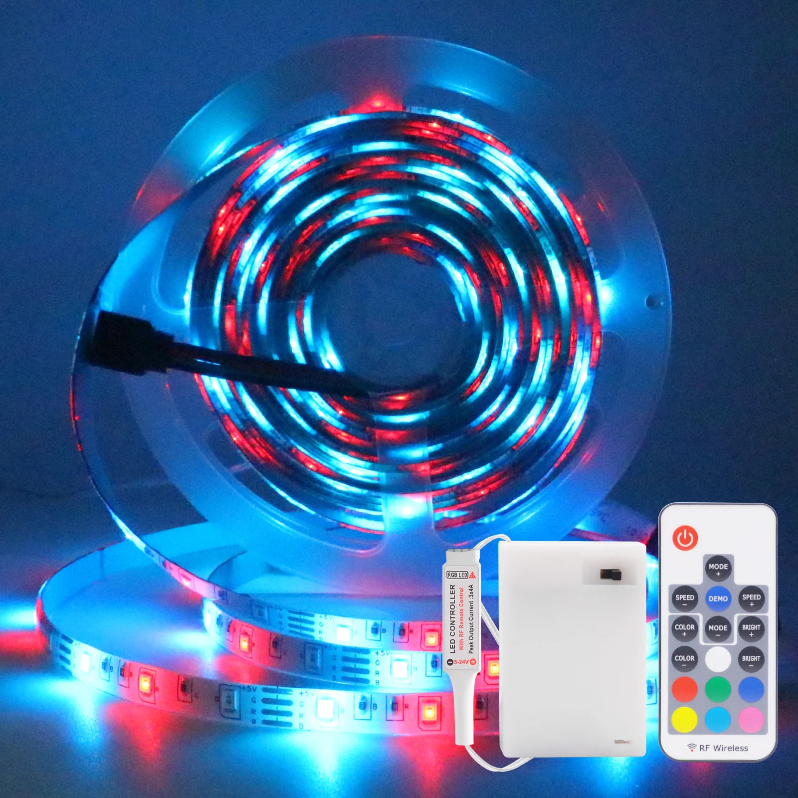 

LED Strip Light RGB 5050/2835 Bluetooth with 24Keys Remote Kit Color Changing Flexible Ribbon Diode Tape Adhesive TV Backlights