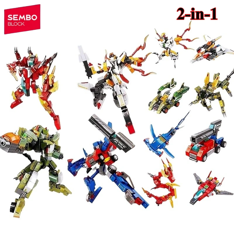 

SEMBO Steel Mech Series Building Block Toys 2-in-1 Transformation Robot Model Ornaments Children's Puzzle Assembly Toys Gift