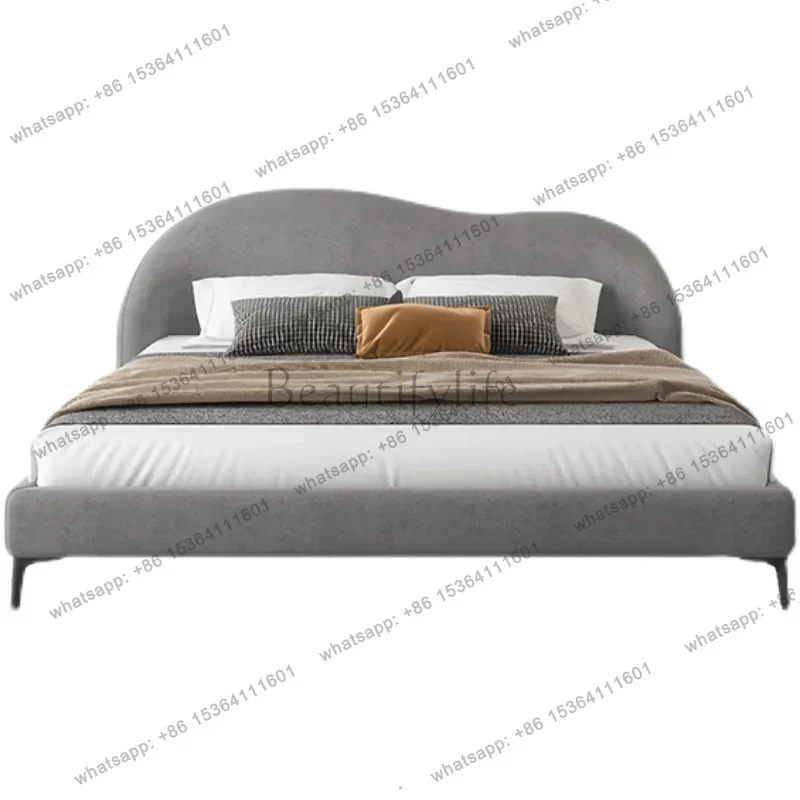 

D33Minimalist Unique Bed Light Luxury Modern High End Quality European Bed Aesthetics Fashionable Twin Cama Casal Home Furniture