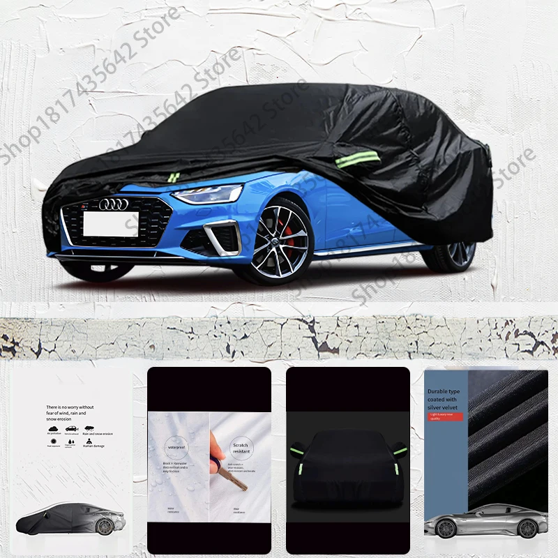 

For Audi S4 Fit Outdoor Protection Full Car Covers 210T Snow Cover Sunshade Waterproof Dustproof Exterior Car cover Black