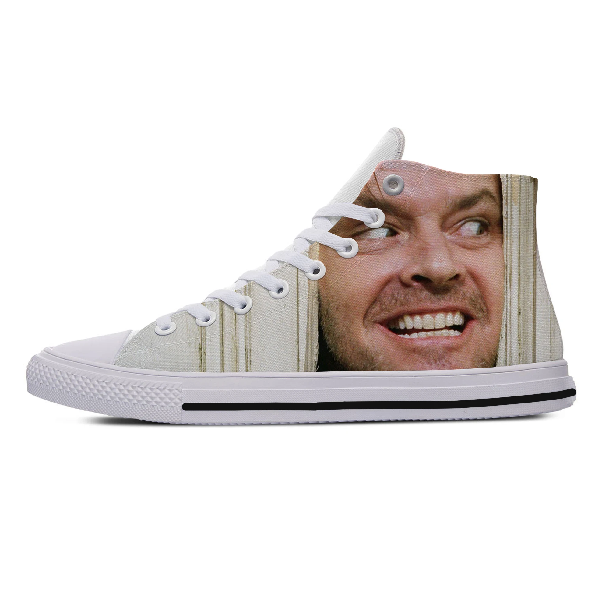 The Shining Jack Nicholson Classic Horror Movie Men Women Lightweight Breathable Comfortable Canvas Shoes High Top Board Shoes