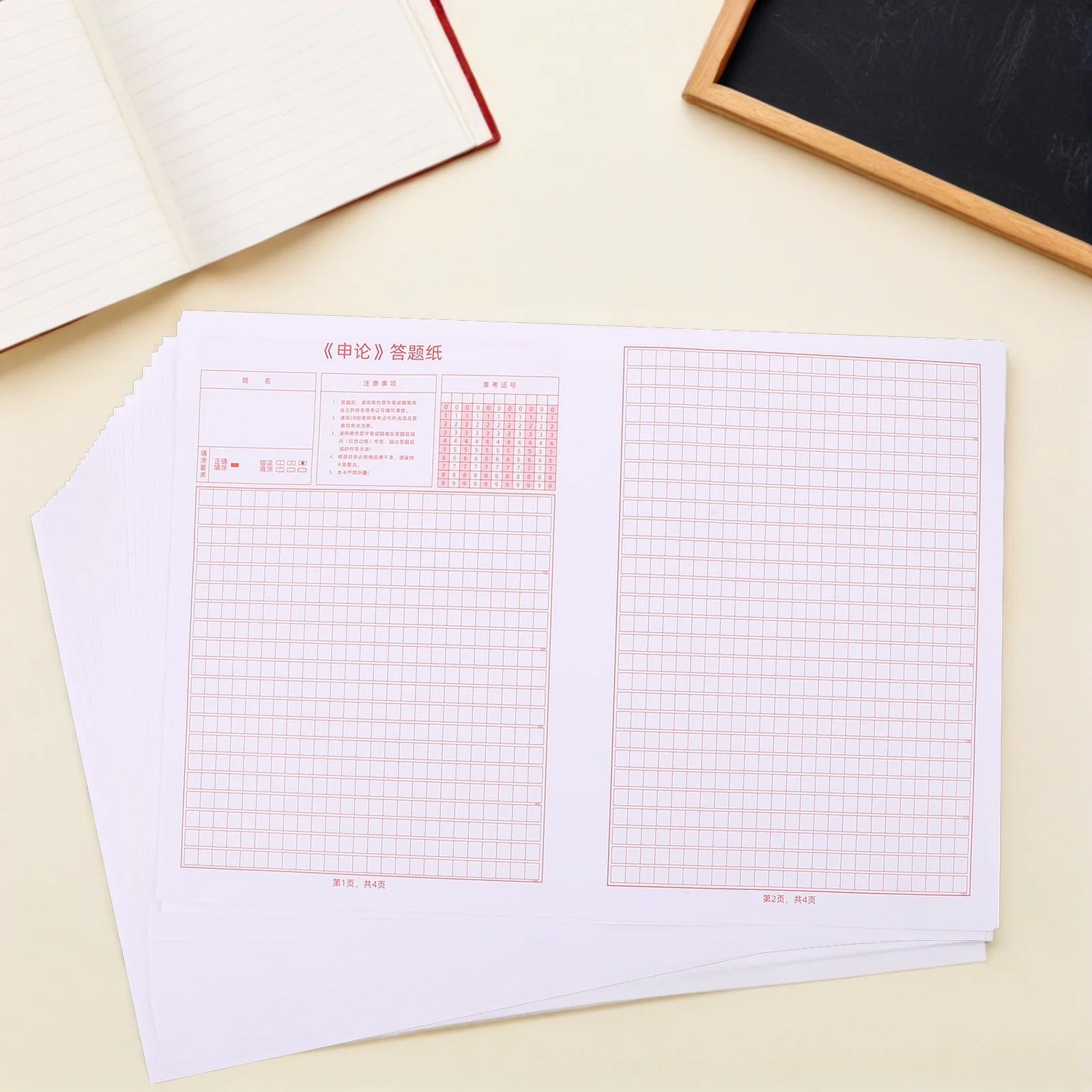 100 قطعة امتحان الخدمة المدنية الإجابة ورقة حزمة اختبار إداري قياسي الإجابة بطاقة الشبكة آلة القراءة Scantron