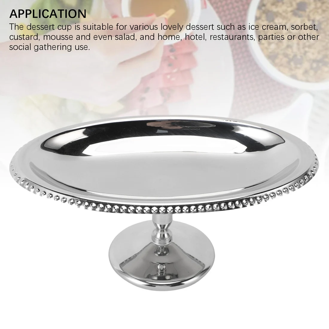Ice Cream Cup Easy to Clean Oval Stainless Steel Dessert Cup Rustproof Stable Multi Purpose Stylish for Party
