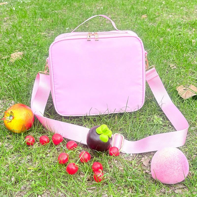 New Nylon Waterproof Thermal Lunch Bag Outdoor Travel Storage Pouch High Aesthetic Wash Bag DIY Ladies Makeup Bag Storage Single