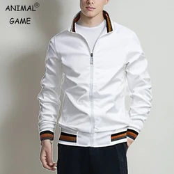 New Men's Stand Collar Sweatwear Casual Zipper Jacket Outdoor Sports Windbreaker Solid Color Coat for Men Waterproof Bomber