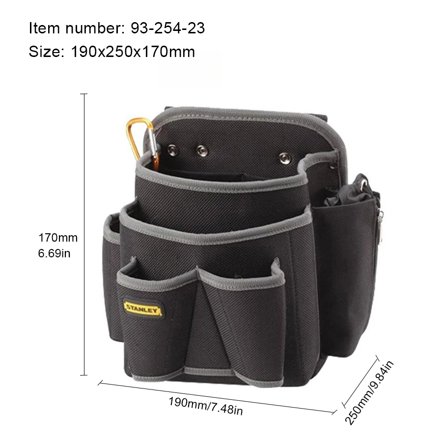 Stanley 96-254-23-5 Pocket Tool Bag Electrician Tool Pouch Holder With Belt Loop for Tool Belt