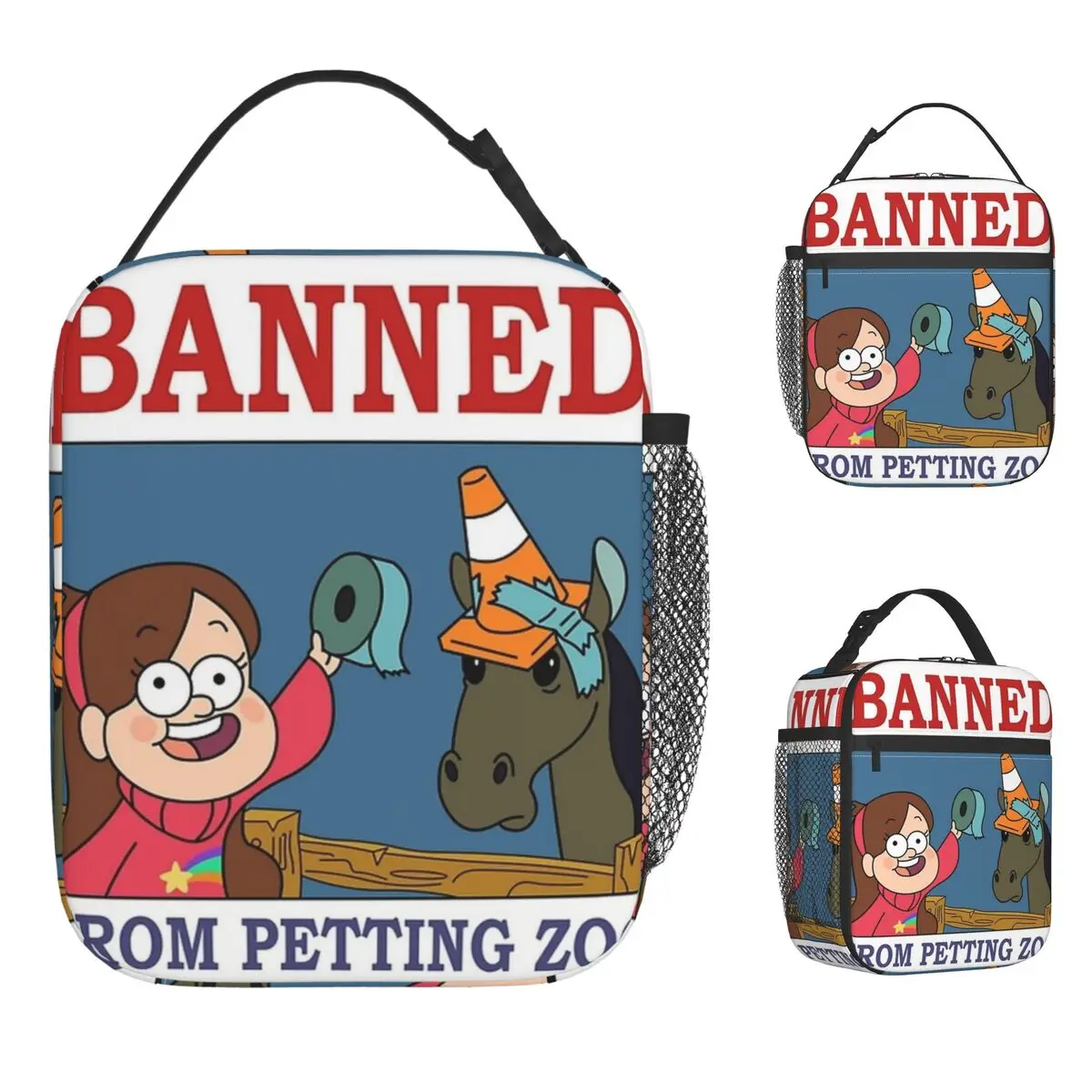

G-Gravitys Falls Lunch Bag Kawaii Lunch Box Picnic Portable Insulated Thermal Tote Handbags For Child Oxford Print Cooler Bag